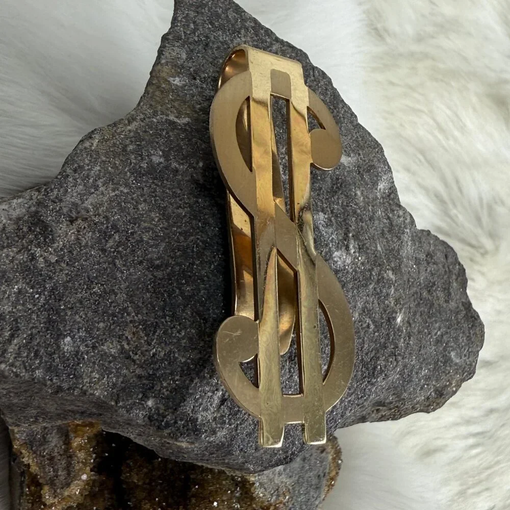 Gold Tone Dollar Sign Money Clip 2